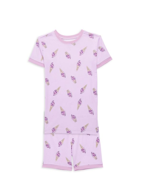 PL Sleep Baby Girl's 2-Piece Ice Cream T-Shirt & Shorts Set